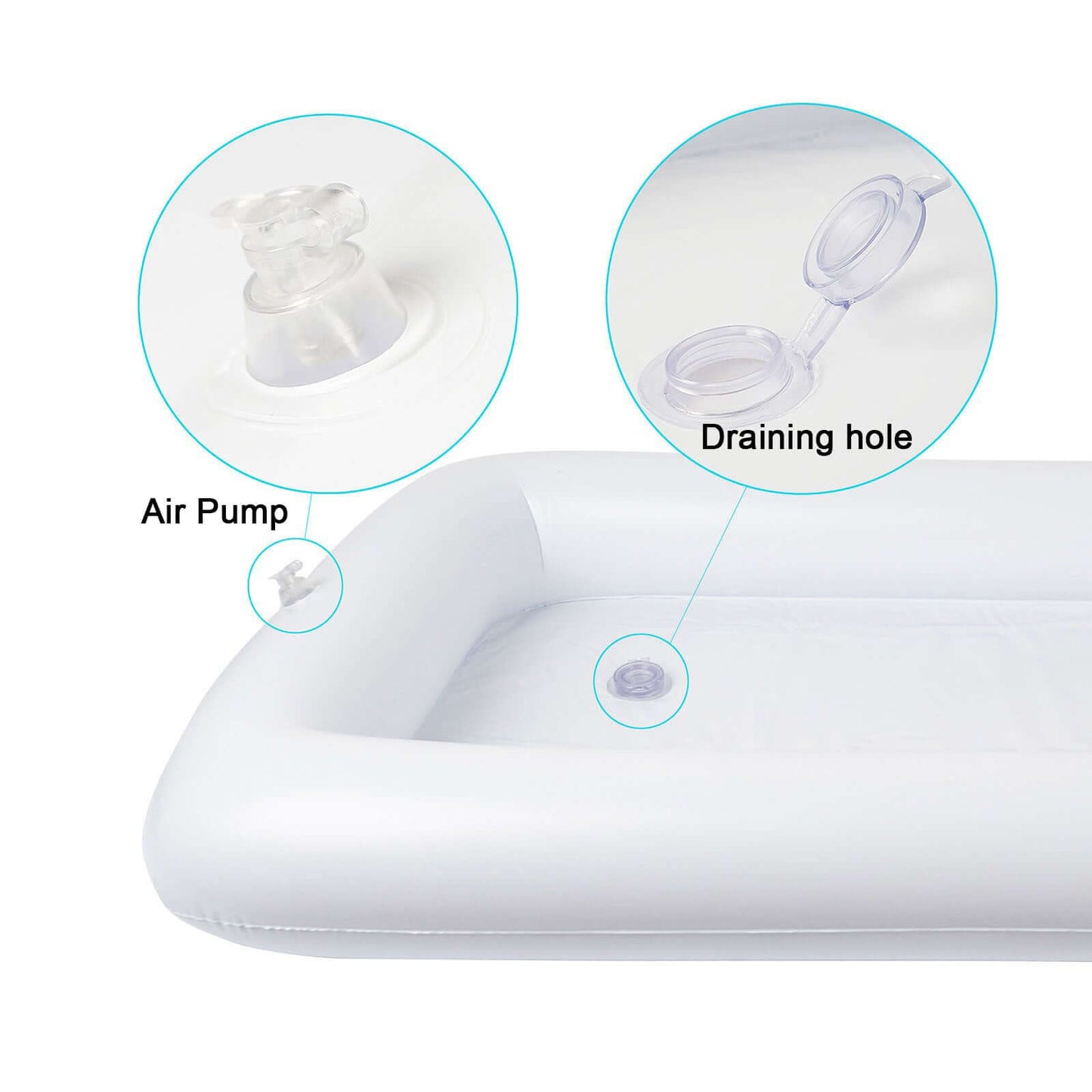 2-Pack Inflatable Ice Coolers with Drain Plug - Buffet Serving Bars for Pool Parties and BBQs 50"x24"