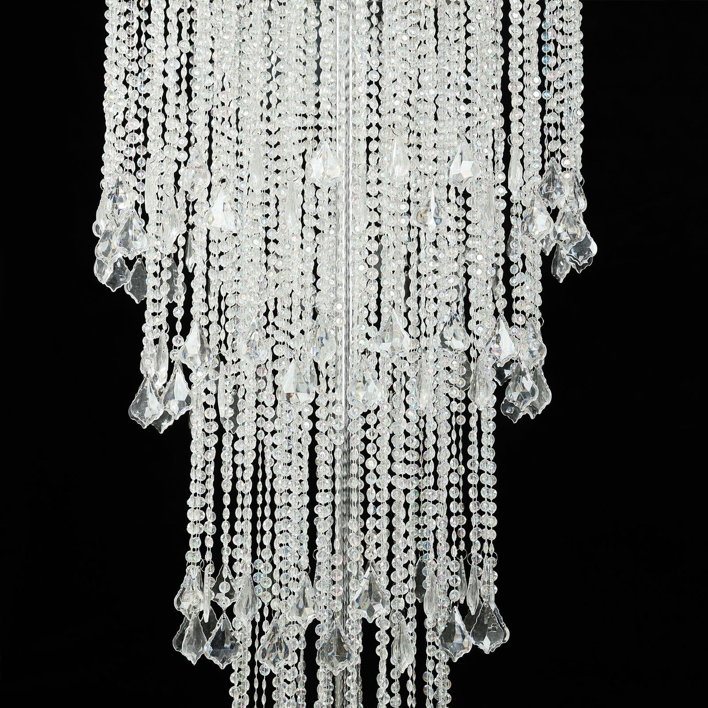 4ft Table Centerpiece in Crystal Beaded Waterfall Chandelier Style â€“ Cascading Metal Floral Stand for Weddings & Luxury Event DÃ©cor