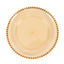 6-Pack Acrylic Round Charger Plates 13" in Amber Gold with Beaded Rim, Decorative Dinner Party Charger Tableware