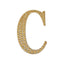 Decorative Rhinestone Alphabet "C" Letter Stickers, Glitter Adhesive Craft Letters Gold DIY Sparkle Embellishments 6"