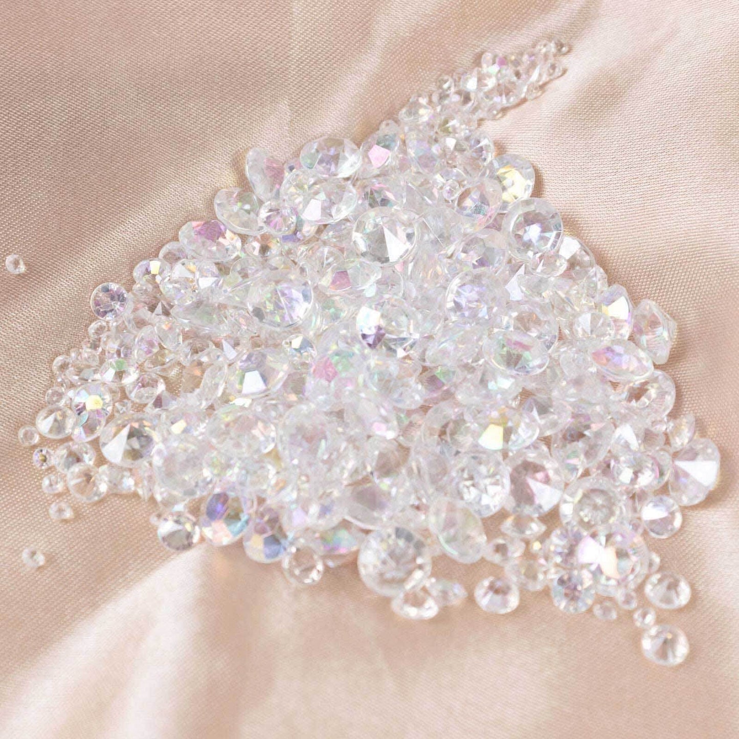 4000 Pcs Acrylic Diamond Vase Fillers Iridescent - Lustrous DIY Beads & Table Scatters for Wedding Decor 3mm, 6mm, 10mm
