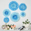 Set of 6 Aqua Blue Carnation 3D Paper Flowers Wall Decor - 7",9",11"