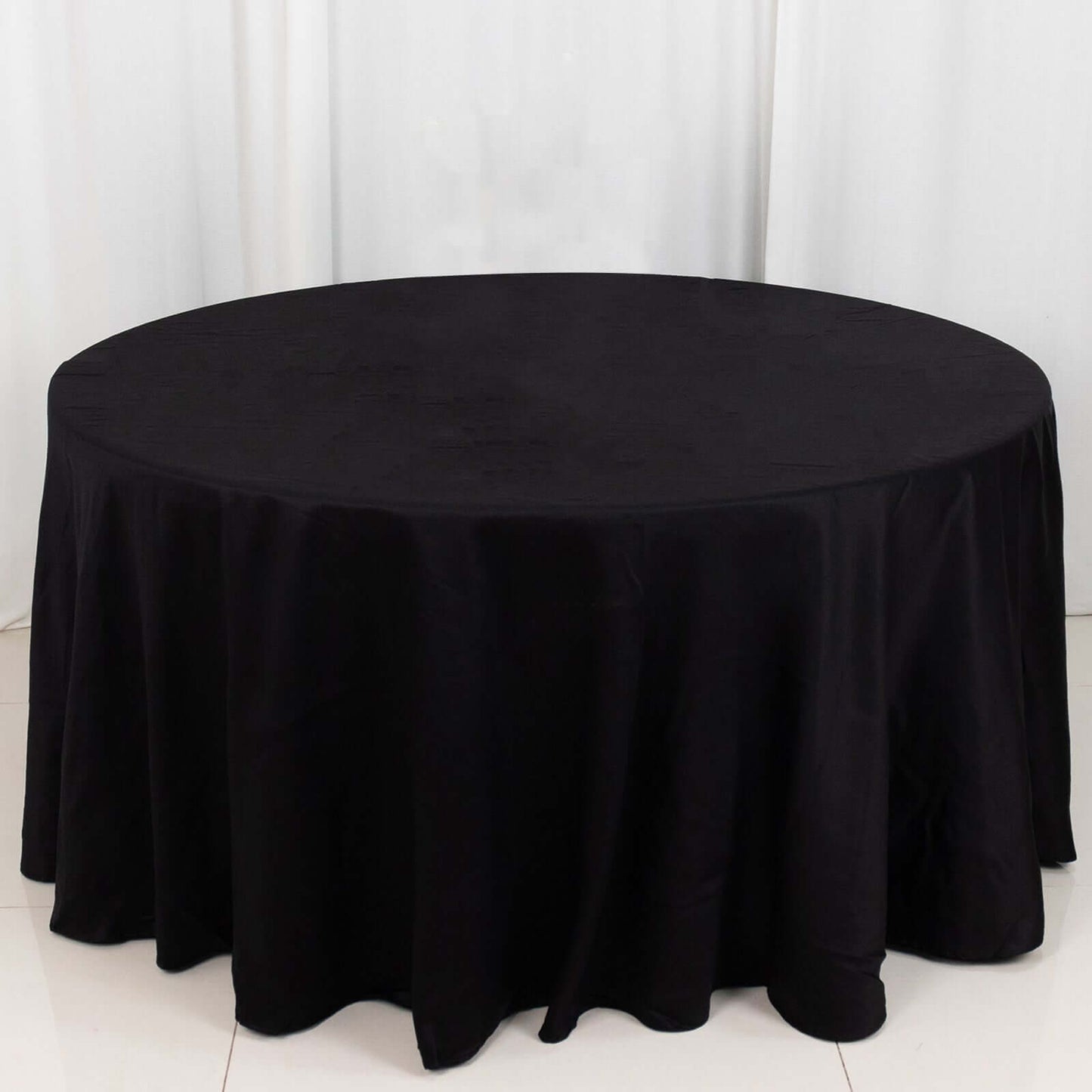 100% Cotton 120" Round Tablecloth Black Linen - Seamless, Soft & Breathable Table Cover