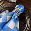 5 Pack Polyester 15"x15" Napkins Blue/White Buffalo Plaid Gingham Style Cloth Napkins