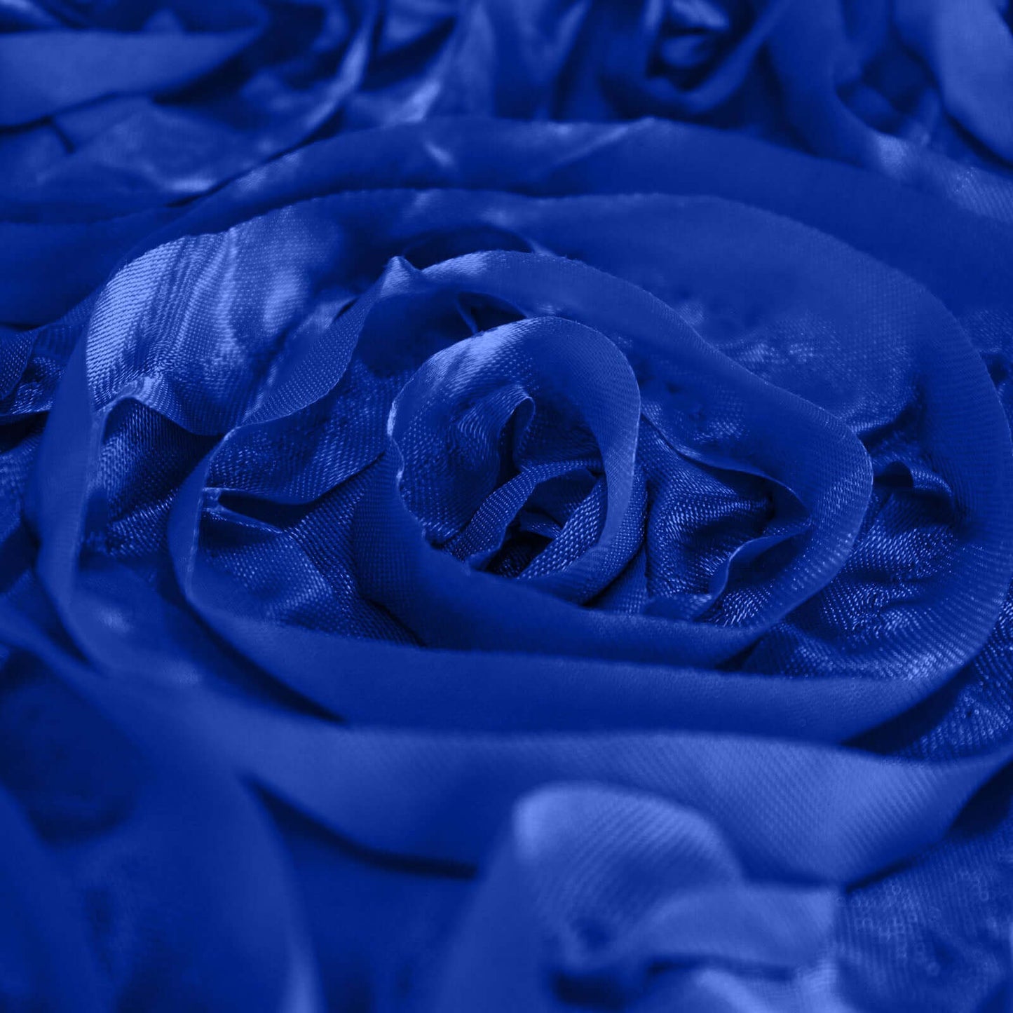 Satin 90"x132" Rectangle Tablecloth Royal Blue - Grandiose 3D Rosette Seamless Table Cover