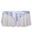Satin 72"x72" Table Overlay Square Tablecloth White Blue - French Toile Floral Design for Stylish Celebrations