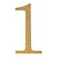 Decorative Rhinestone Number "1" Stickers, Glitter Adhesive Craft Numbers Gold DIY Sparkle Embellishments 4"