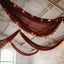5ftx32ft Burgundy Chiffon Curtain Panel, Durable Flame Resistant Backdrop Ceiling Drapery With Rod Pocket
