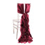 5 Pack Chiffon Satin Chair Sashes Burgundy - Easy to Install Ruffled Curly Willow