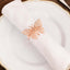 4 Pack Rose Gold Metal Butterfly Napkin Rings, Decorative Laser Cut Cloth Napkin Holders