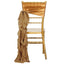 Chiffon Chair Sash with Curly Design Gold - Stylish Event Decor for Weddings & Gatherings