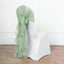 1 Set Chiffon Hoods Chair Sashes with Willow Ruffles Design Sage Green - Stylish Chair Bow Decor