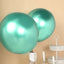 5 Pack 18" Metallic Chrome Green Latex Helium or Air Party Balloons