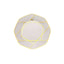 10-Pack Plastic 8" Octagon Dessert Plates in Clear - Modern Disposable Salad/Appetizer Plates with Gold Geometric Design for Special Occasions & Celebrations