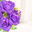 2 Bushes 18" Real Touch Purple Artificial Rose Flower Bouquet, Silk Long Stem Flower Arrangements