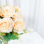 2 Bushes 18" Real Touch Cream Artificial Rose Flower Bouquet, Silk Long Stem Flower Arrangements
