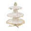 2-Pack 3-Tier Cupcake Display Stands with Vintage Floral Pattern, White Gold Round Cardboard Dessert Towers - 15"