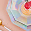 25-Pack Paper 9" Decagon Dinner Plates in Iridescent - Disposable Geometric Party Plates for Disco & Space Themed Events