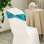 5 Pack Metallic Spandex Chair Sashes Peacock Teal - Stretch Fit Chair Bands With Round Diamond Buckles