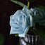 24 Roses 2" Dusty Blue Artificial Foam Flowers With Stem Wire and Leaves