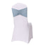 5 Pack Spandex Chair Sashes Dusty Blue Ruffled Style - Wide Easy to Use Stretch Chair Bands 8"x13"