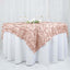 Taffeta 72"x72" Table Overlay Square Tablecloth Dusty Rose - 3D Leaf Petal Table Cover
