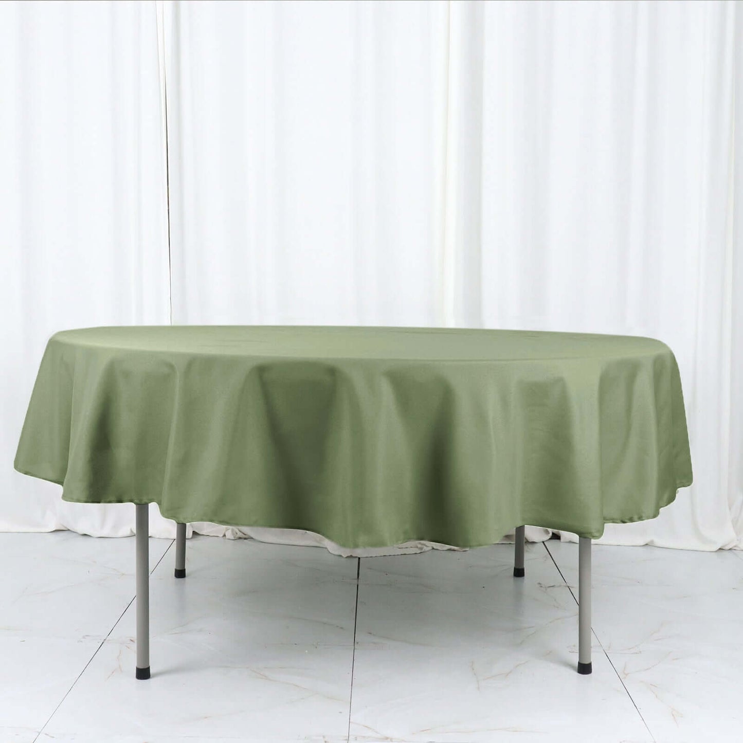 Polyester 90" Round Tablecloth Dusty Sage Green - Stain & Wrinkle-Resistant Table Cover
