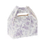 25 Pack Candy Treat Tote Boxes in French Toile Pattern - Matte Lavender and White Party Favor Gable Boxes, Cardstock Paper - 6"x3.5"x7"