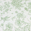 Polyester 90" Round Tablecloth White - Dusty Sage Green French Toile Pattern for Chic Weddings