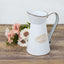 Metal Garden Water Pitcher Rustic Milk Jug Design - Shabby Chic Decorative Flower Vase 9"