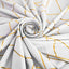 Polyester 60"x102" Rectangle Tablecloth White with Gold Foil Geometric Pattern - Wrinkle-Resistant and Durable Table Cover for Weddings & Events