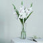 3 Stems 36" Tall White Artificial Silk Gladiolus Flower Spray Bush