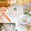 6-Pack Acrylic Plastic Round Charger Plates 13" in Clear with Gold Sunray Wavy Rim, Exquisite Dinner Serving Plates