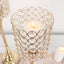 Set of 3 Crystal Beaded Goblet Votive Candle Holder Stands Gold - Tea Light Centerpiece 18", 16", 14"