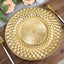6-Pack Plastic Round Charger Plates 13" in Gold with Diamond Pattern, Sparkling Disposable Dinner Charger Tableware