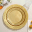 10-Pack Plastic 7.5" Round Appetizer Plates Gold Embossed Scalloped Edge - Chic Disposable Salad Plates for Special Occasions & Banquets