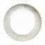 10-Pack Plastic 9" Round Dinner Plates Clear with Gold Swirl Rim - Disposable Party Plates for Classy Events & Banquets