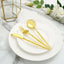 24-Pack Plastic Flatware Set in Gold - Heavy Duty Disposable Modern Silverware 8"