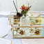 Set of 2 Metal Mirrored Rectangle Serving Trays in Gold with Rose Borders, Glamorous Decorative Vanity Tray Centerpiece 15"x8", 19"x12"