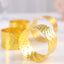 4 Pack Shiny Gold Basket Weave Napkin Rings, Metallic Napkin Holders