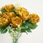 2 Bushes 18" Real Touch Gold Artificial Rose Flower Bouquet, Silk Long Stem Flower Arrangements