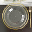 10-Pack Plastic Dinner Plates in Clear with Gold Scalloped Rim - Disposable Party Plates 9"