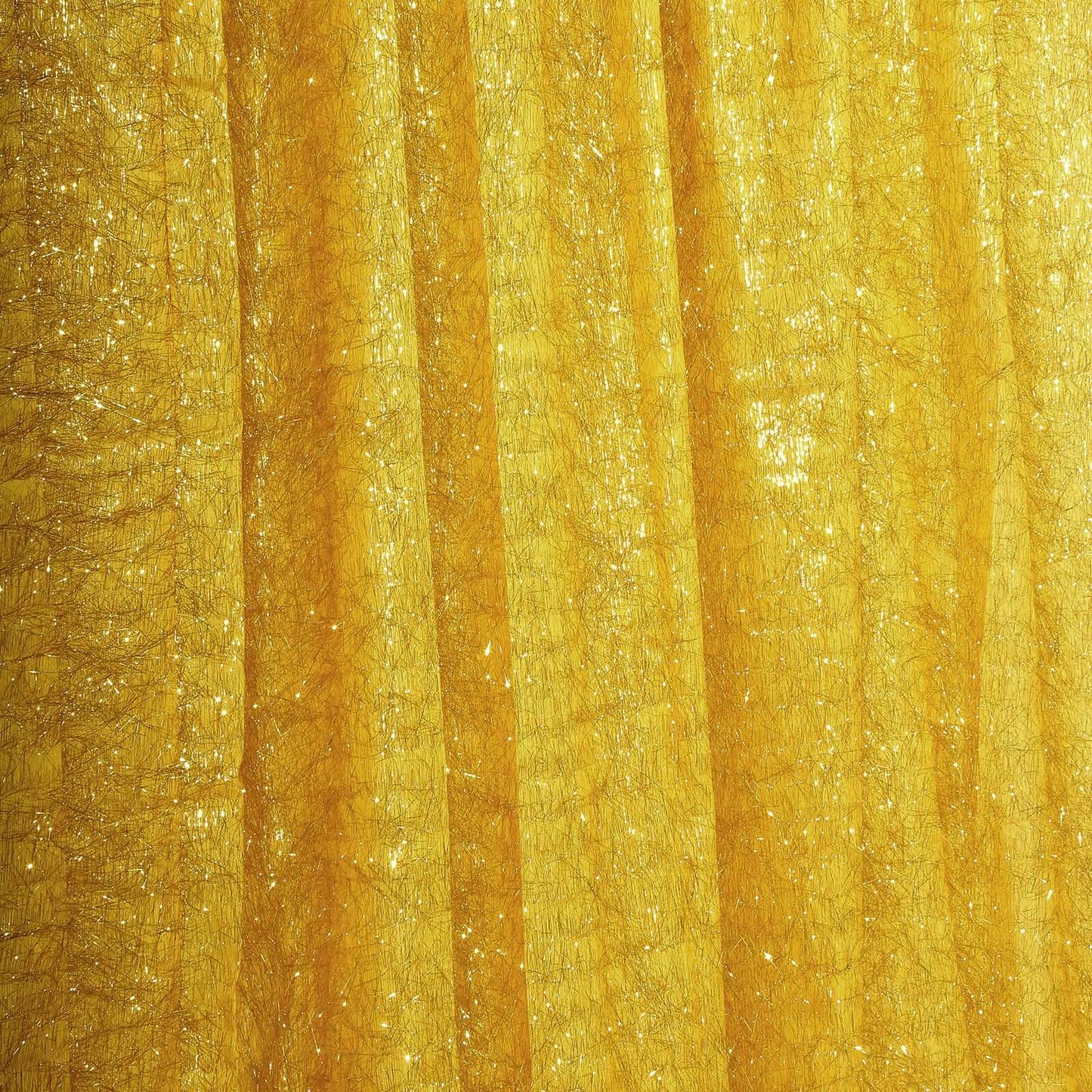 8ft Gold Metallic Fringe Shag Event Drapery Panel, Shimmery Tinsel Polyester Divider Backdrop Curtain