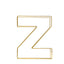 8" Tall Gold Freestanding 3D Decorative Wire Letter, Wedding Centerpiece - Z