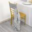 Chiffon Chair Sash with Curly Design Silver - Stylish Chair Decorations