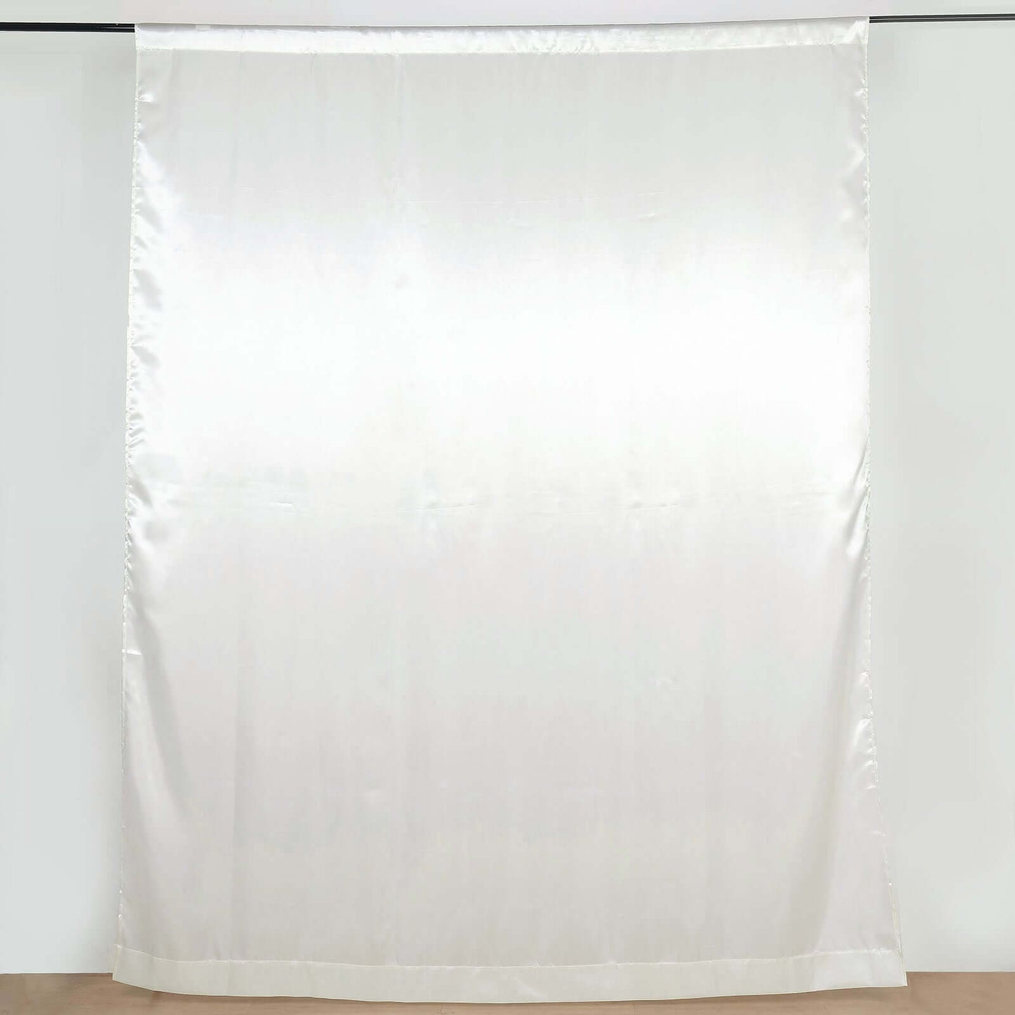 8ftx10ft Ivory Satin Event Curtain Drapes, Backdrop Event Panel