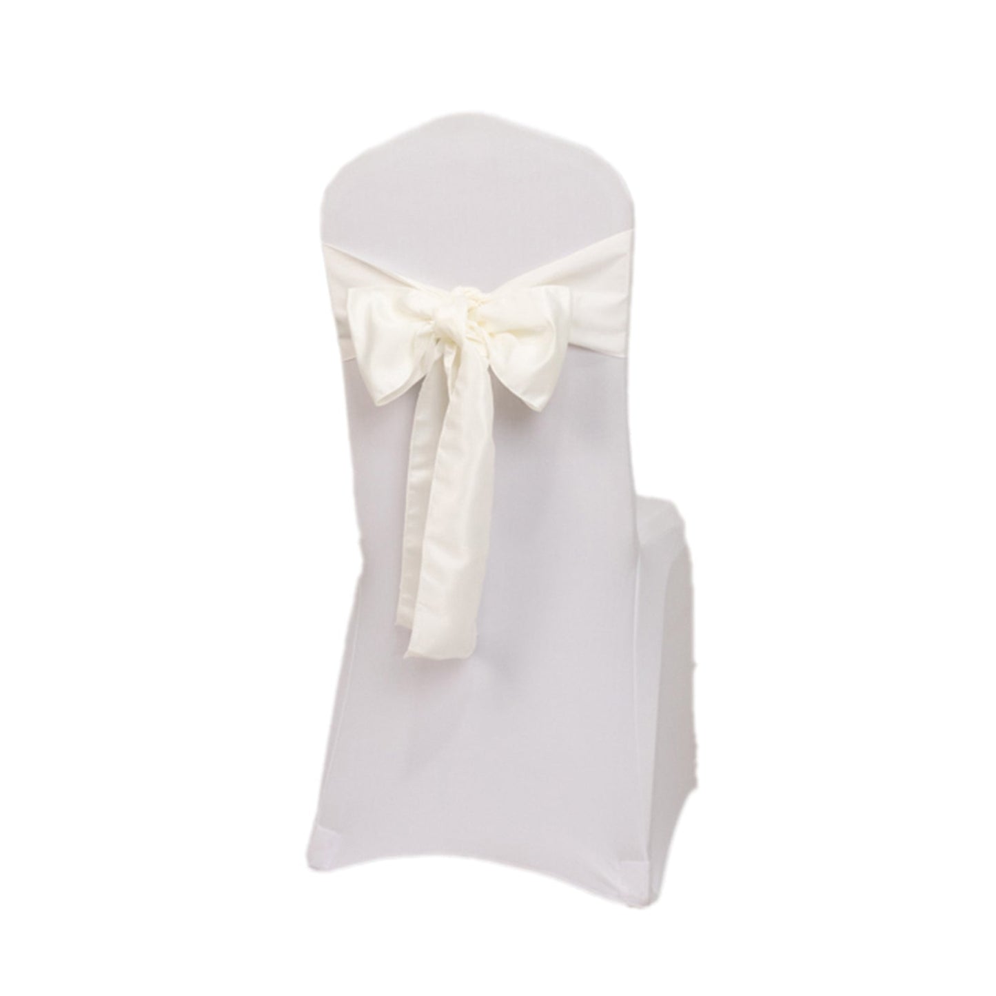 5 Pack Lamour Satin 6"x106" Chair Sashes Ivory - Stylish Reusable Decorative Bows