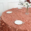 Taffeta 132" Round Tablecloth Terracotta (Rust) | 3D Leaf Petal Design Seamless Table Cover