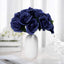 12" Navy Blue Artificial Velvet-Like Fabric Rose Flower Bouquet Bush