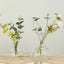 Set of 4 Glass Flower Vases Nordic Style with Petals Texture Clear - Transparent Bud Planters for Wedding Table Decor 7", 9"
